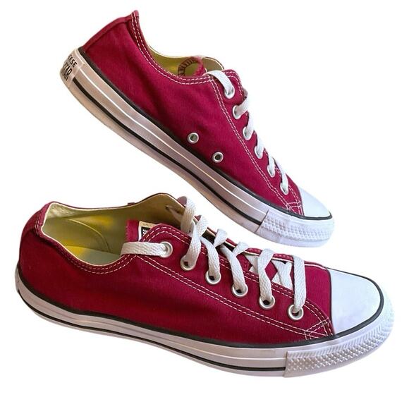 Converse Other - Converse All Star Chuck Taylor Mens 7.5 Women 9.5 Shoes Canvas Low Top Ox Maroon